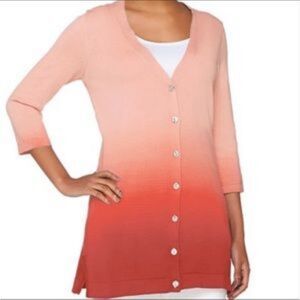 Isaac mizrahi pink hombre cardigan nwt